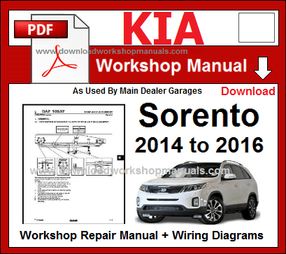 Kia sorento repair workshop manual